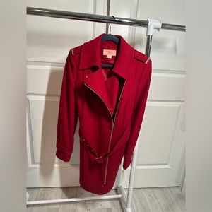 NWT MICHAEL KORS Cassandra Trench Womens Asymmetrical Wool Blend Coat